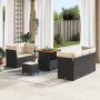 Conjunto de Sofás de Jardín de 8 Piezas con Cojines Ratán Negro Acacia | Foro24.es | Tu tienda online para hogar, jardín y más Foro24.es