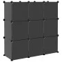 Estantería de cubos con 9 compartimentos y puertas PP negro by vidaXL, Shoe racks and shoe organizers - Ref: Foro24-340558, P...