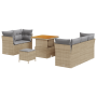 Conjunto de Sofá de Jardín de 8 Piezas con Cojines Beige Poliratán Acacia | Foro24.es | Tu tienda online para hogar, jardín y más Foro24.es