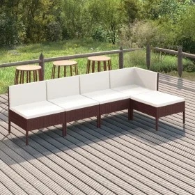 5-piece garden furniture set and brown synthetic rattan cushions by vidaXL, Garden sets - Ref: Foro24-3094367, Price: 352,87 ...