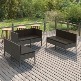 6-piece garden furniture set and gray synthetic rattan cushions by vidaXL, Garden sets - Ref: Foro24-3094354, Price: 487,69 €...