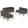 6-teiliges Gartenmöbel-Set und graue synthetische Rattankissen von vidaXL, Gartensets - Ref: Foro24-3094354, Preis: 487,69 €,...