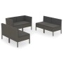 6-teiliges Gartenmöbel-Set und graue synthetische Rattankissen von vidaXL, Gartensets - Ref: Foro24-3094354, Preis: 496,62 €,...