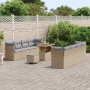 Juego de Sofás de Jardín de 11 Piezas con Cojines Beige Ratán Polimérico Acacia de , Sofás de exterior - Ref: Foro24-3363412,...