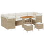 Juego de Sofás de Jardín de 10 Piezas con Cojines Beige Poliratán Acacia de , Sofás de exterior - Ref: Foro24-3363421, Precio...