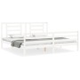 White solid wood bed frame with headboard 200x200 cm by vidaXL, Beds and slatted bases - Ref: Foro24-3194722, Price: 155,79 €...