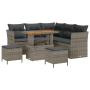 Conjunto de Sofá de Jardín de 8 Piezas con Cojines Grises de Rattan de Polietileno Acacia de , Sofás de exterior - Ref: Foro2...