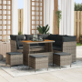 Juego de Sofá de Jardín de 9 Piezas con Cojines Gris Poliratán Acacia de , Sofás de exterior - Ref: Foro24-3363443, Precio: 5...