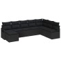 Conjunto de sofá de jardín 8 pcs Negro Poliratán