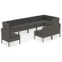9-teiliges Gartenmöbel-Set und graue synthetische Rattankissen von vidaXL, Gartensets - Ref: Foro24-3094406, Preis: 807,19 €,...