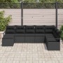 Conjunto de sofá de jardín 8 pcs Negro Poliratán