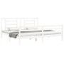 Weißer Massivholzbettrahmen mit Kopfteil 200x200 cm von vidaXL, Betten und Lattenroste - Ref: Foro24-3194722, Preis: 155,79 €...