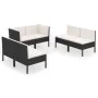 6-piece garden furniture set and black synthetic rattan cushions by vidaXL, Garden sets - Ref: Foro24-3094352, Price: 468,69 ...