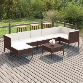Garden furniture set 8 pieces and brown synthetic rattan cushions by vidaXL, Garden sets - Ref: Foro24-3094411, Price: 572,89...
