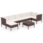 Garden furniture set 8 pieces and brown synthetic rattan cushions by vidaXL, Garden sets - Ref: Foro24-3094411, Price: 545,55...