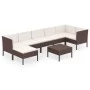 Garden furniture set 8 pieces and brown synthetic rattan cushions by vidaXL, Garden sets - Ref: Foro24-3094411, Price: 572,89...