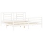 Weißer Massivholzbettrahmen mit Kopfteil 200x200 cm von vidaXL, Betten und Lattenroste - Ref: Foro24-3194722, Preis: 155,79 €...