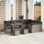 Conjunto de Sofá de Jardín de 13 Piezas con Cojines Gris Ratán Poli Acacia | Foro24.es | Tu tienda online para hogar, jardín y más Foro24.es