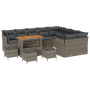 Conjunto de Sofá de Jardín de 13 Piezas con Cojines Gris Ratán Poli Acacia | Foro24.es | Tu tienda online para hogar, jardín y más Foro24.es