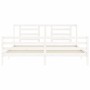 Weißer Massivholzbettrahmen mit Kopfteil 200x200 cm von vidaXL, Betten und Lattenroste - Ref: Foro24-3194722, Preis: 155,79 €...