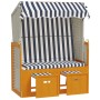 Beach chair Strandkorb canopy synthetic rattan wood white blue by vidaXL, Loungers - Ref: Foro24-318655, Price: 264,87 €, Dis...