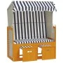 Strandkorb Strandkorb Baldachin Kunstrattan Holz weiß blau von vidaXL, Liegen - Ref: Foro24-318655, Preis: 206,16 €, Rabatt: %