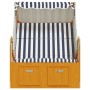 Beach chair Strandkorb canopy synthetic rattan wood white blue by vidaXL, Loungers - Ref: Foro24-318655, Price: 264,87 €, Dis...