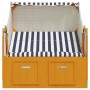 Beach chair Strandkorb canopy synthetic rattan wood white blue by vidaXL, Loungers - Ref: Foro24-318655, Price: 264,87 €, Dis...