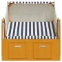 Beach chair Strandkorb canopy synthetic rattan wood white blue by vidaXL, Loungers - Ref: Foro24-318655, Price: 206,16 €, Dis...