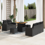 Conjunto de Sofás de Jardín de 8 Piezas con Cojines Ratán Polímero Negro de , Sofás de exterior - Ref: Foro24-3363504, Precio...