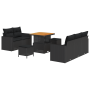 Conjunto de Sofás de Jardín de 8 Piezas con Cojines Ratán Polímero Negro de , Sofás de exterior - Ref: Foro24-3363504, Precio...