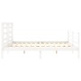 Weißer Massivholzbettrahmen mit Kopfteil 200x200 cm von vidaXL, Betten und Lattenroste - Ref: Foro24-3194722, Preis: 155,79 €...