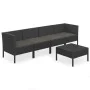 5-teiliges Gartenmöbel-Set und schwarze synthetische Rattankissen von vidaXL, Gartensets - Ref: Foro24-3094337, Preis: 380,15...
