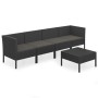 5-teiliges Gartenmöbel-Set und schwarze synthetische Rattankissen von vidaXL, Gartensets - Ref: Foro24-3094337, Preis: 383,92...