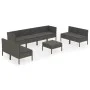 Garden furniture set 9 pieces and gray synthetic rattan cushions by vidaXL, Garden sets - Ref: Foro24-3094362, Price: 770,75 ...