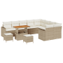 Juego de Sofá de Jardín de 12 Piezas con Cojines Beige Poliratán Acacia de , Sofás de exterior - Ref: Foro24-3363606, Precio:...