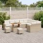 Juego de Sofá de Jardín de 12 Piezas con Cojines Beige Poliratán Acacia de , Sofás de exterior - Ref: Foro24-3363606, Precio:...