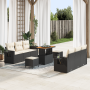 Conjunto de Sofá de Jardín de 9 piezas con Cojines Poliratán Negro Acacia de , Sofás de exterior - Ref: Foro24-3363650, Preci...