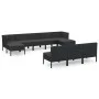 Gartenmöbel-Set 10 Stück schwarze synthetische Rattankissen von vidaXL, Gartensets - Ref: Foro24-3094569, Preis: 682,68 €, Ra...