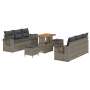 Conjunto de Sofás de Jardín de 9 Piezas con Cojines Gris Poliratán Acacia de , Sofás de exterior - Ref: Foro24-3363653, Preci...