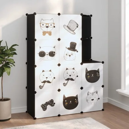 Kinderwürfelregal mit 10 schwarzen PP-Fächern von vidaXL, Schuhregale und Schuhorganisatoren - Ref: Foro24-340582, Preis: 66,...