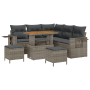 Conjunto de Sofá de Jardín de 8 Piezas con Cojines Gris Poliratán Acacia de , Sofás de exterior - Ref: Foro24-3363698, Precio...