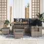 Conjunto de Sofá de Jardín de 8 Piezas con Cojines Gris Poliratán Acacia de , Sofás de exterior - Ref: Foro24-3363698, Precio...