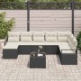 Conjunto de sofá de jardín 9 pcs Negro Poliratán