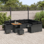 Juego de Sofá de Jardín de 12 Piezas con Cojines Negro Poliratán Acacia de , Sofás de exterior - Ref: Foro24-3363729, Precio:...
