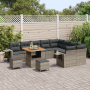 Conjunto de Sofá de Jardín de 12 piezas con cojines, Gris, Poliratán, Acacia de , Sofás de exterior - Ref: Foro24-3363733, Pr...