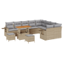 Conjunto de Sofás de Jardín de 12 Piezas con Cojines Beige Poliratán Acacia de , Sofás de exterior - Ref: Foro24-3363737, Pre...