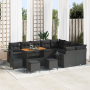 Juego de Sofás de Jardín de 13 Piezas con Cojines Negro Poliratán Acacia de , Sofás de exterior - Ref: Foro24-3363739, Precio...