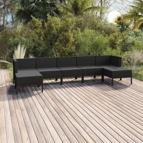 Garden furniture set 7 pieces black synthetic rattan cushions by vidaXL, Garden sets - Ref: Foro24-3094541, Price: 442,75 €, ...
