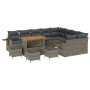 Conjunto de sofá de jardín de 13 piezas con cojines Gris Poliratán Acacia de , Sofás de exterior - Ref: Foro24-3363743, Preci...